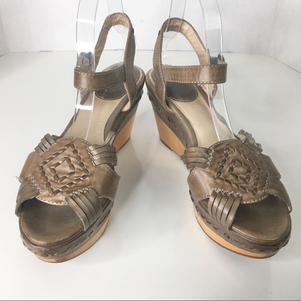 Frye Carlie Huarache Ankle Wedge Leather Sandals - Picture 11 of 11